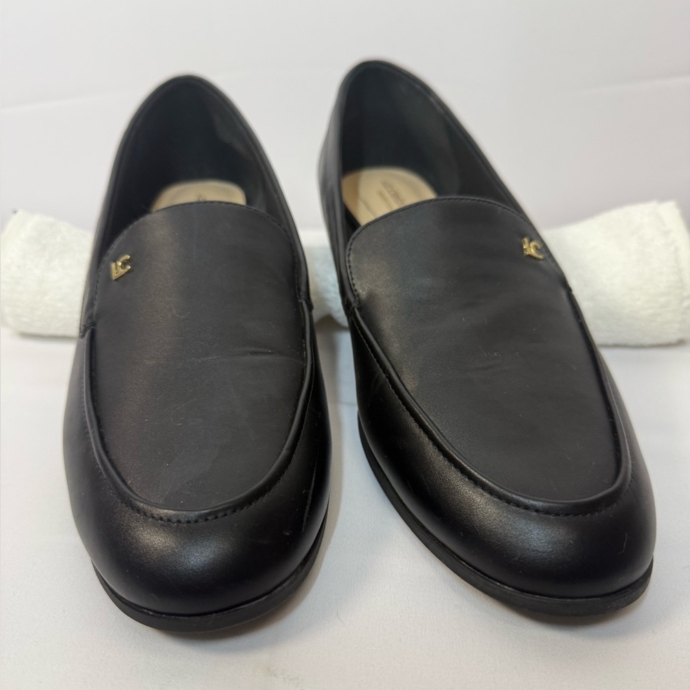 Liz Claiborne Womens Trish Loafers‎ Black Size 10 Faux-leather Slip on Flats
